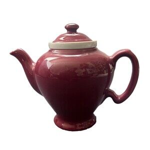 Vintage McCormick Maroon Hall Teapot with Lid & Infuser Home Kitchen Drinkware